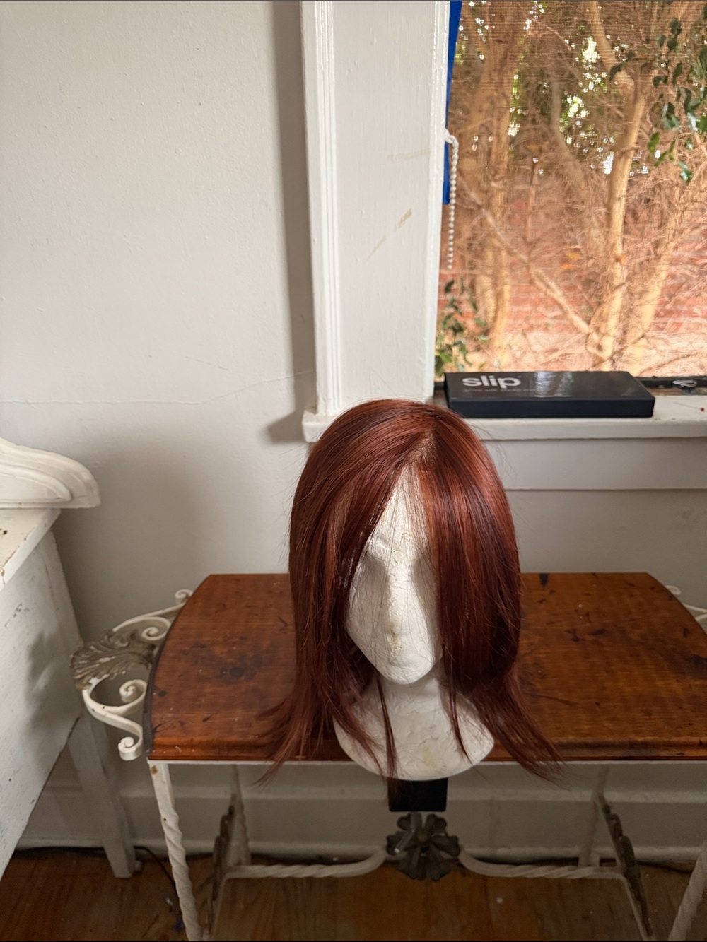 #321Stylish Copper Red Human Hair Wig Women’s Wig - Sleek Layered Look